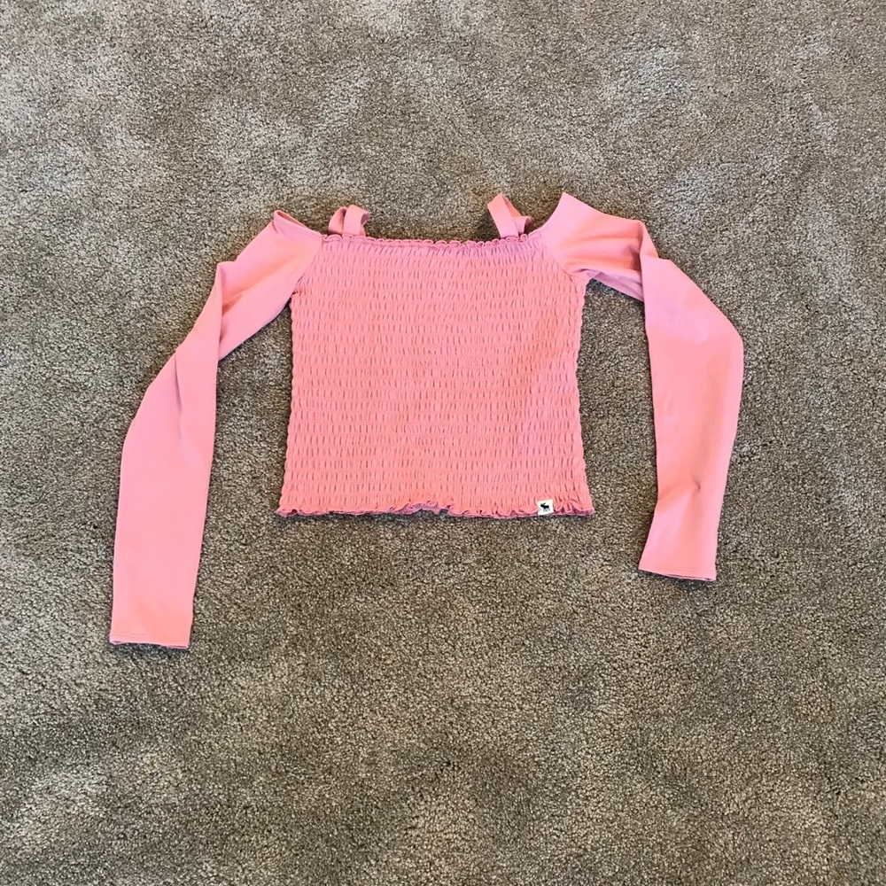 Blush pink crop top.